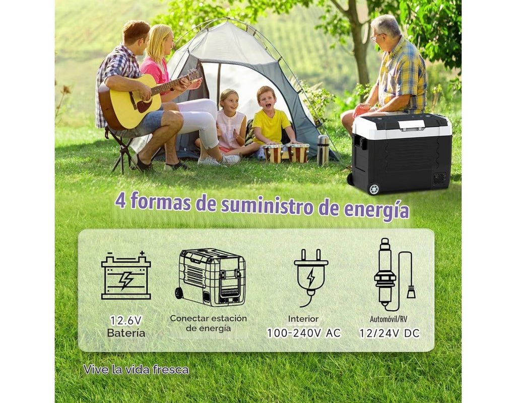58QT Portable Car Refrigerator & Freezer with Wheels – App Control